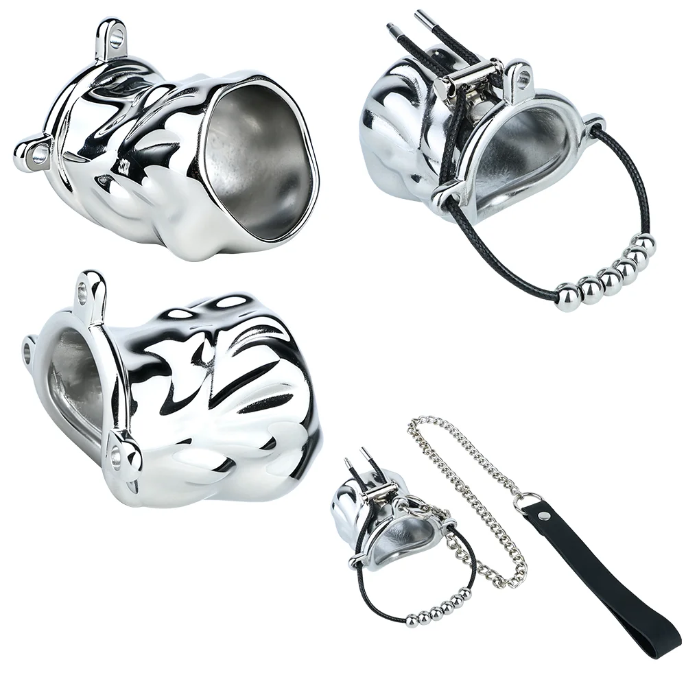 ORALSX Heavyweight Penis Rings With Traction Chain Penis Weight Training Device Delayed Ejaculation Dick Enhance For Men Sissy