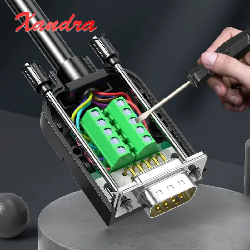 Mini Industrial Grade DB9 485/422 Solderless Joint Male Female Connector Upgraded 9Pin RS232 Serial Port Adapter Universal Plug