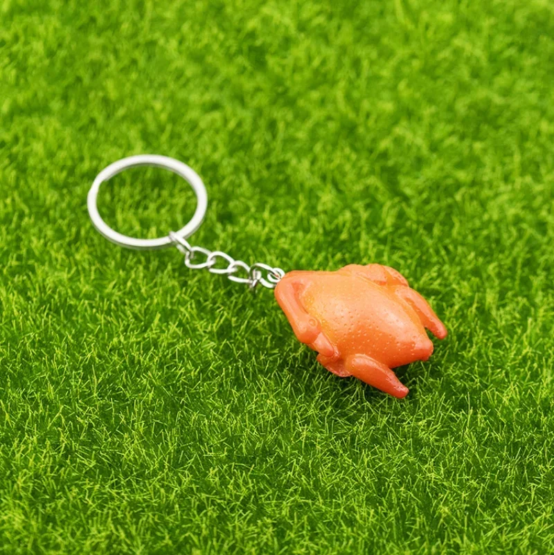 Simulated Resin Chicken Wing Prawns Roast Keyring Keychain PVC Key Rings Foodstuff Key Pendant Chains Keychains Drop Shipping