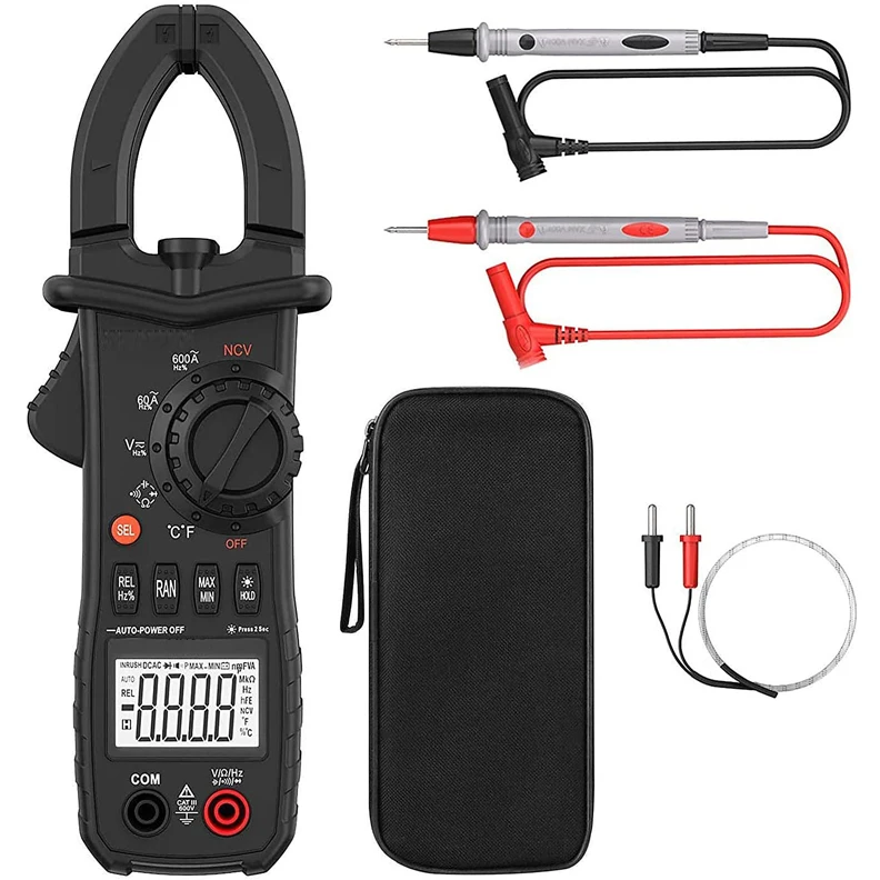 New ac amp tong tester pinza amperometrica alicate amperimetro 6000 counts true rms digital clamp meter