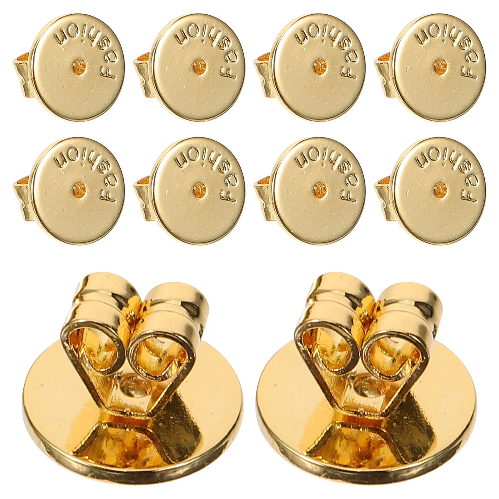 

10Pcs Gold Earring Backs AntiSlip Earring Stoppers Diy Jewelry Accessories For Studs And Heavy Earrings