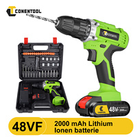 Conentool 48Vf Cordless Drill,Electric Screwdriver Tools Kit with 25+1 Torque Setting,2 Speed, 30PCS Accessories, LED Work Light
