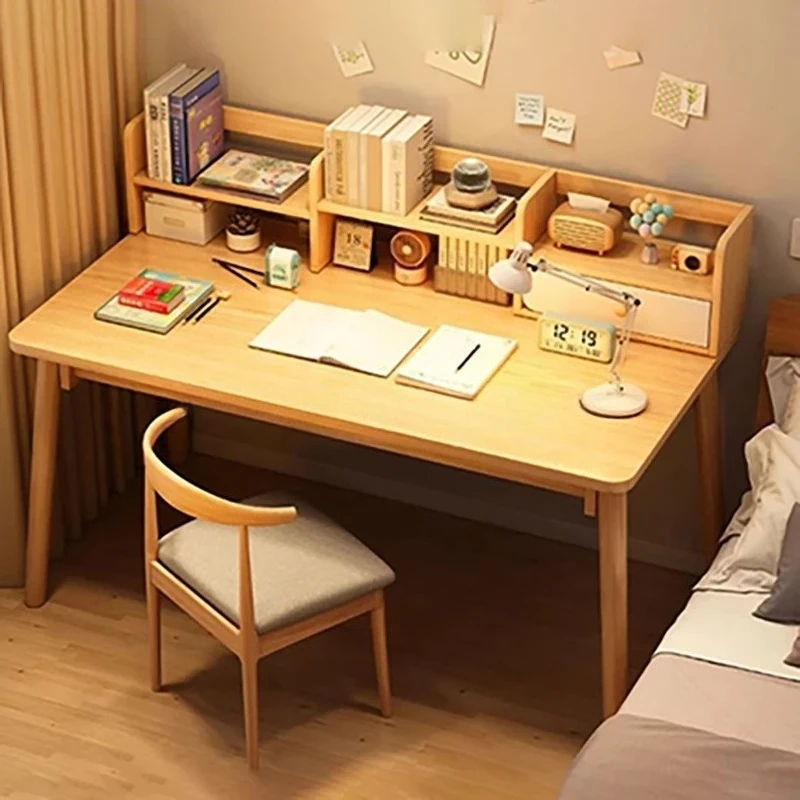 Modern Wooden Computer Desk And Chair Set Bedroom Gaming Room Simple Home Gamer Desks Office Furniture Table Chairs With Shelf