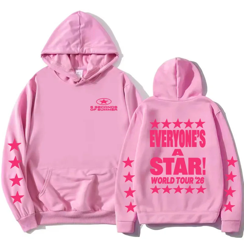 5 Seconds of Summer 5SOS Hoodies Everyone's A Star World Tour 2026 Sweatshirt mit Grafikdruck, langärmlig, lässige Damenoberteile – Detail 5
