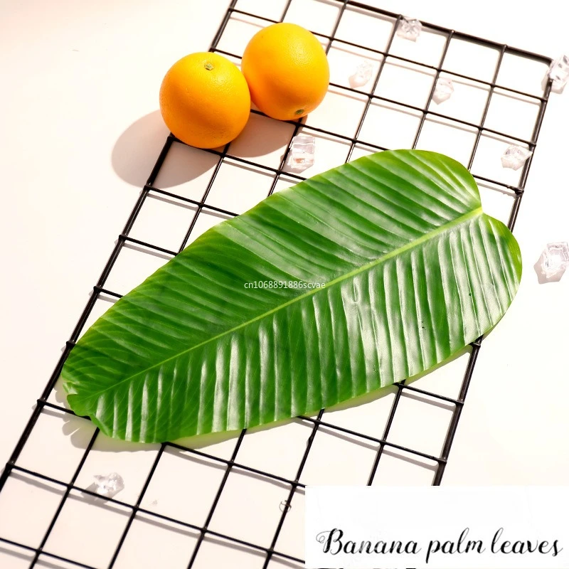 

Artificial Banana Leaves Table Decoration Waterproof Palm Tree Leaves Faux Lotus Leaf Hawaiian Party Home Table Runner Place Mat