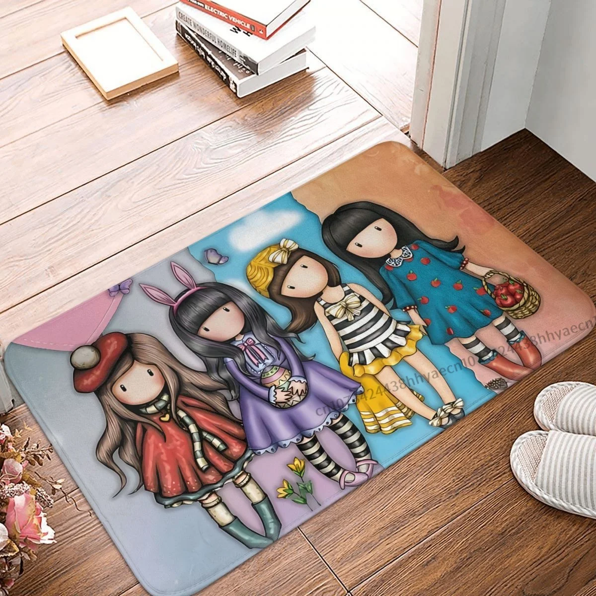 Santoro Gorjuss Manga Cute Girl Bath Mat Dolls Style Doormat Flannel Carpet Balcony Rug Home Decoration