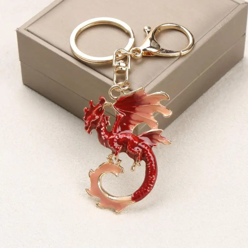 Langlebiges Metall-Fantasy-Drachen-Emaille-Schlüsselanhänger-Set Premium Wyvern-Schlüsselring Taschenanhänger für Autoschlüssel Halloween-Geschenk – Detail 10