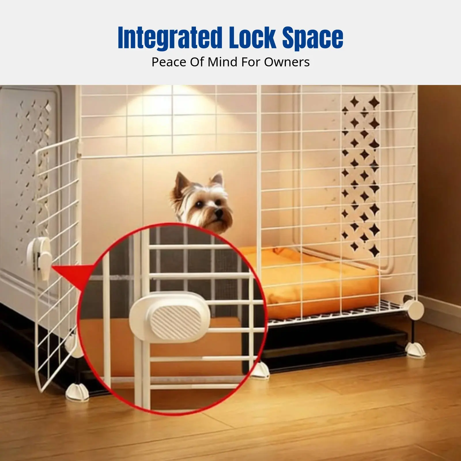 

Вилла для собак мелких пород, домик для животных с туалетом, зоной для кормления, мягкой подушкой и надежным замком