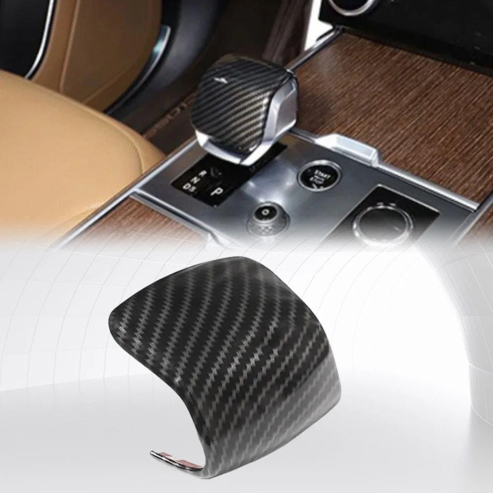 Car Interior  Gear Shift Knob Head Cover Trim  For Land Rover Range Dicovery 5 Rover Sport Vogue Velar  Evoque Carbon Fiber ABS