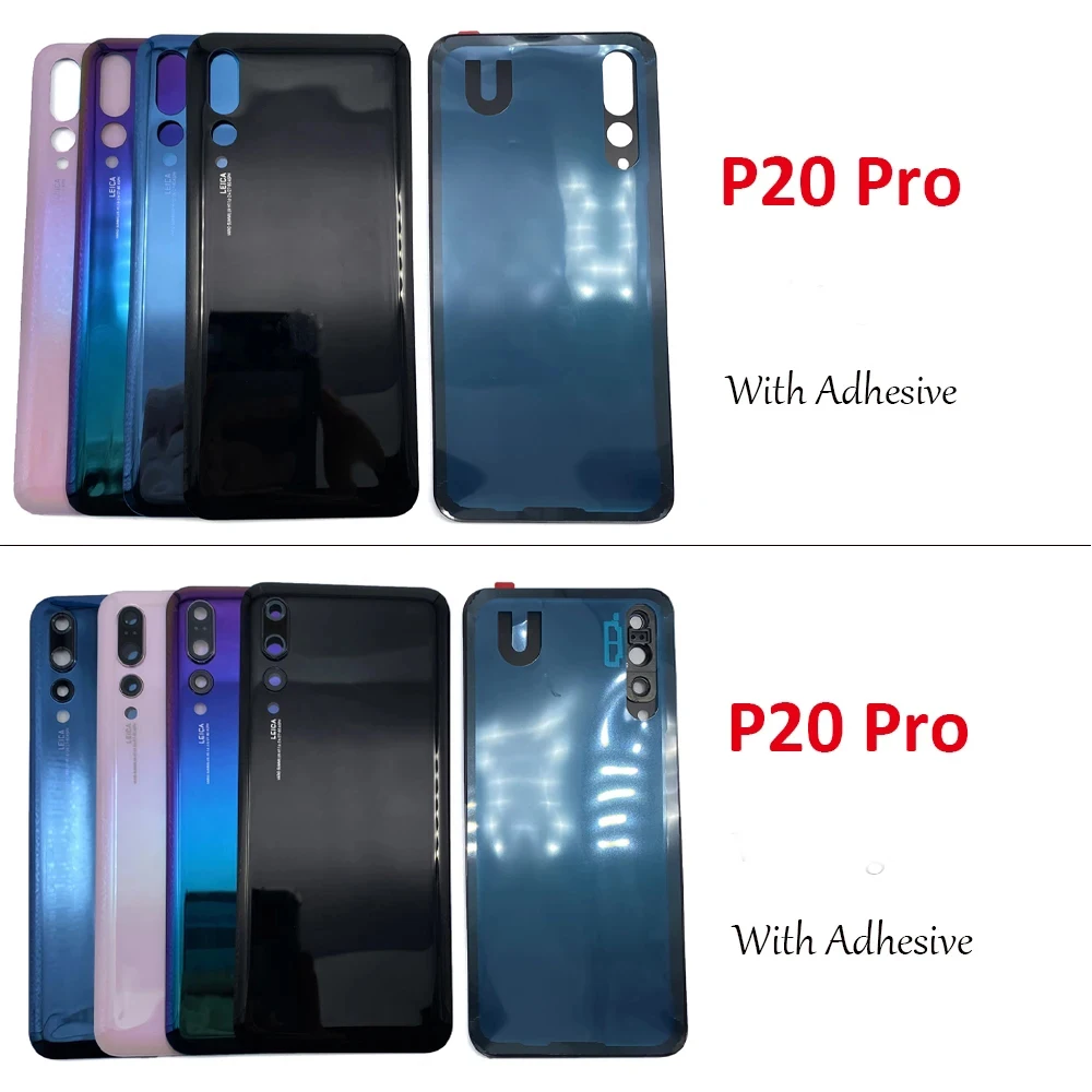 NEW Back Glass Rear Cover With Adhesive For Huawei P20 Pro Battery Door Housing Case back cover With Camera Glass Lens P20 Pro