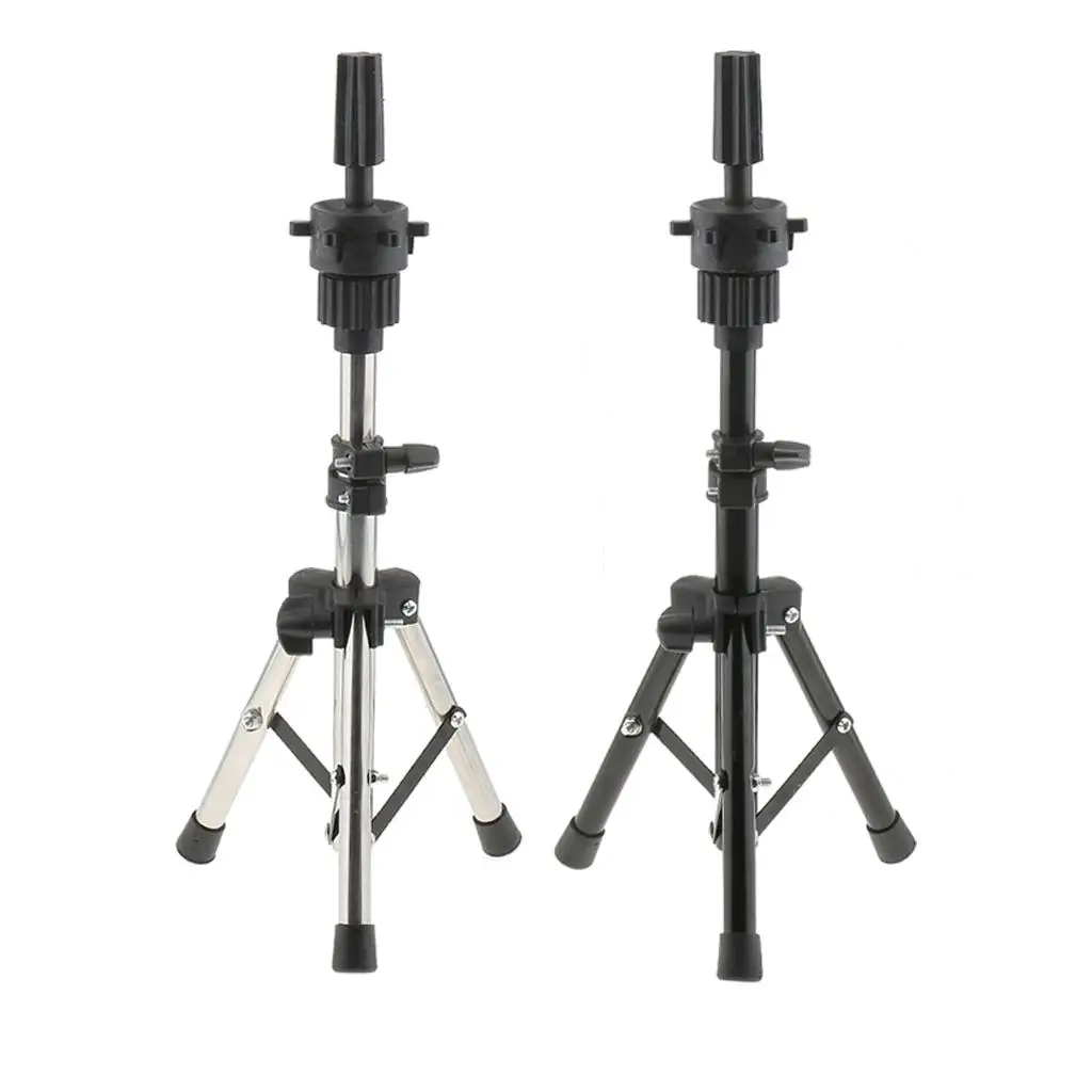 2pcs Cosmetology Manikin Practice Tripod Stand Rack Stainless Steel + Metal