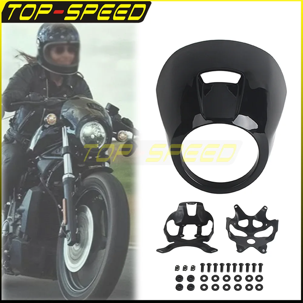 

Motorcycle Headlight Mask Head Light Fairing Cover Front Fork Mount Kits For Harley Nightster 975 RH975 RH 975 2022 2023 2024
