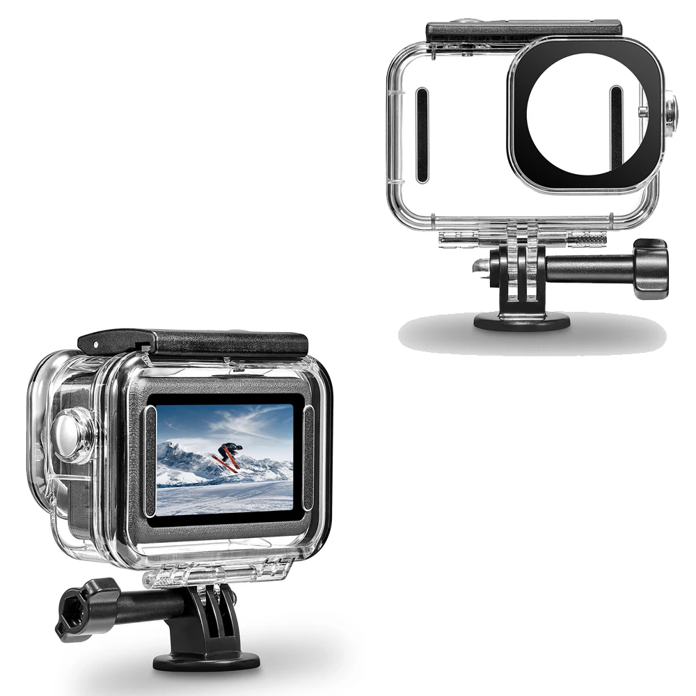 

45M Camera Waterproof Housing Case for DJI Osmo Action6, Protective Shell PC Camera Cover Transparent Tempered Glass for Action6