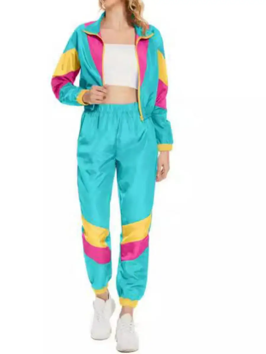 جديد loween الهيب هوب ريترو ديسكو ملابس رياضية تأثيري الاسمية أداء زي 75D البوليستر المرأة الزي الرقص التقليدي