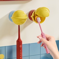 Suction Cup Toothbrush Holder Plastic Toothbrush Protector Cap Wall-mounted Toothpaste Holder Cute Bathroom Brush Pod Case