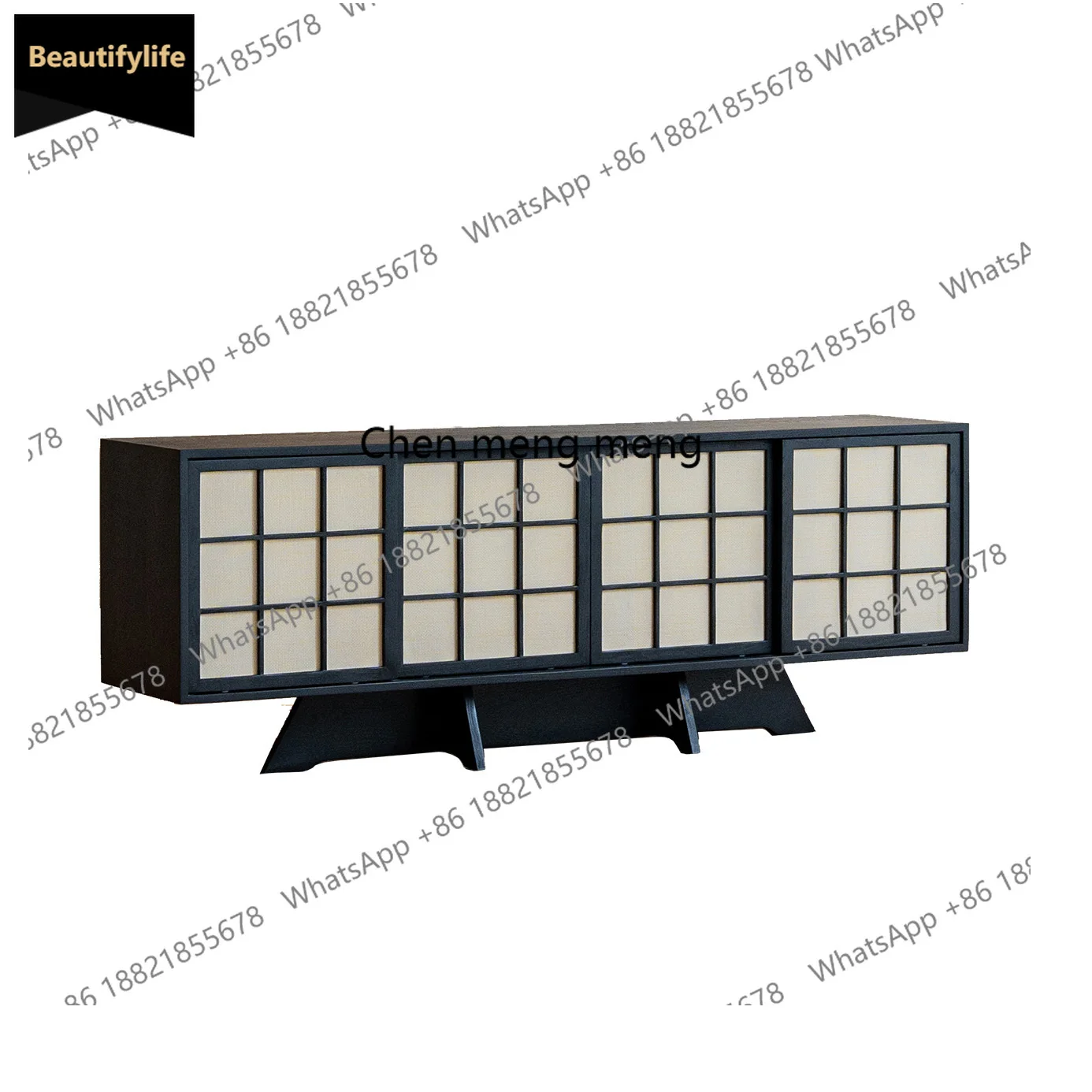 

A139 A139 | Wabi Sanfeng Solid Wood TV Cabinet Household Dining Side Cabinet Sliding Door Cabinet
