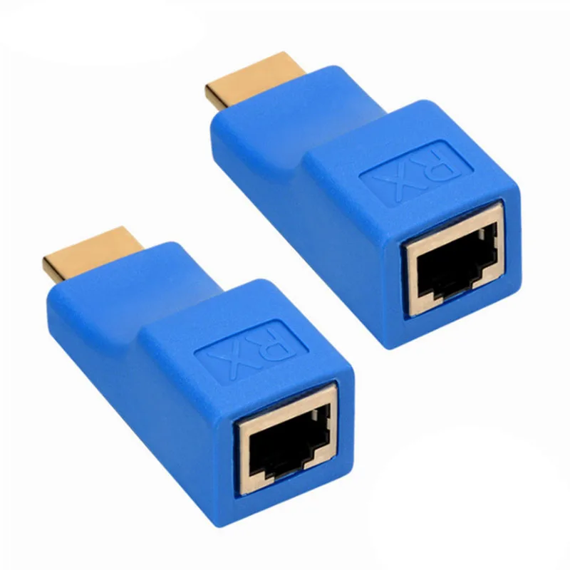 HDMI-compatible  Extender 4K RJ45 Ports LAN Network HDMI-compatible Extension Up to 30M Over CAT5e / 6 UTP LAN Extender Cable