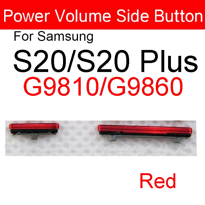 1Set(2pcs) Volume Power On / Off Side Button For Samsung Galaxy S20 G9810 S20 Plus G9860 S20+ Side Key Set Replacement Parts