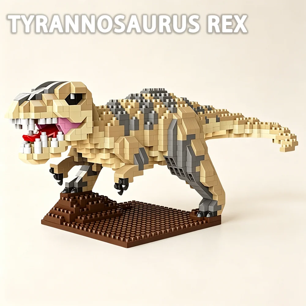 Dinosaurier- und Tier-Bausteine-Set Lehrreiches 3D-Puzzle Manuelles Bauspielzeug für Kinder Geeignetes Ferien- und Weihnachtsgeschenk