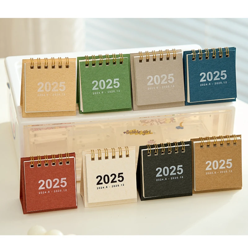 2025 Desk Calendar Cute Daily Planner Simple Solid Color Calendar Learning Goal List To-Do List Home Office Supplies