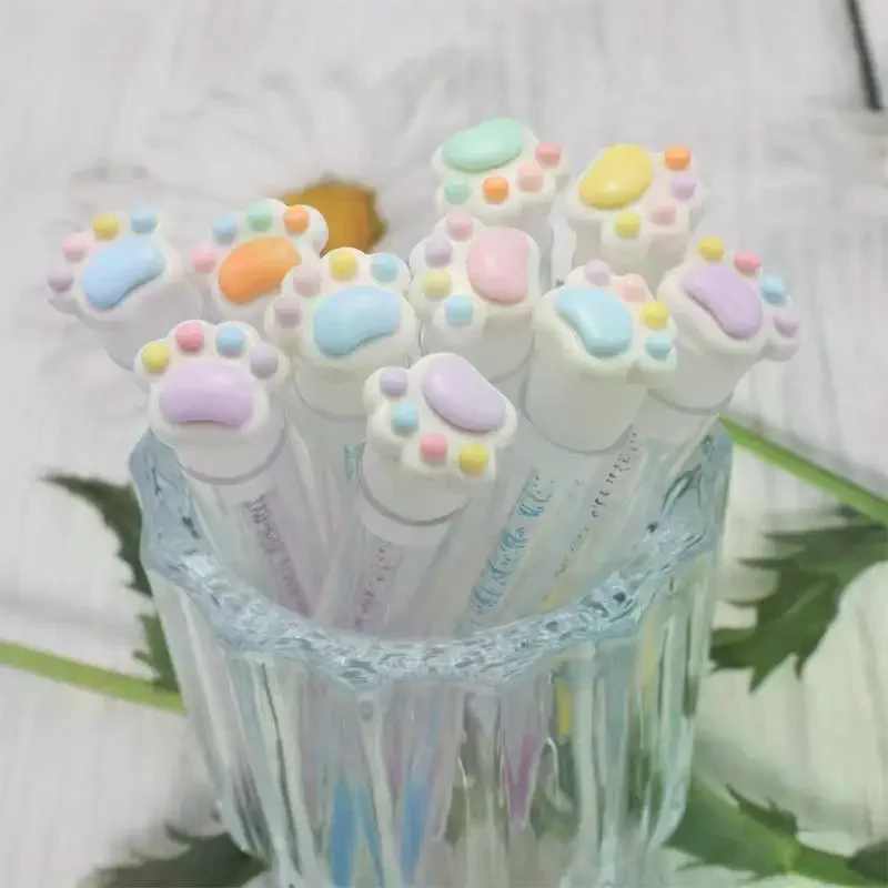 Cartoon Cat Paw Eyelash Brush Tube Disposable Mascara Wands Tube Reusable Lash Spoolies Brush Dustproof Cleaner Storage Tubes