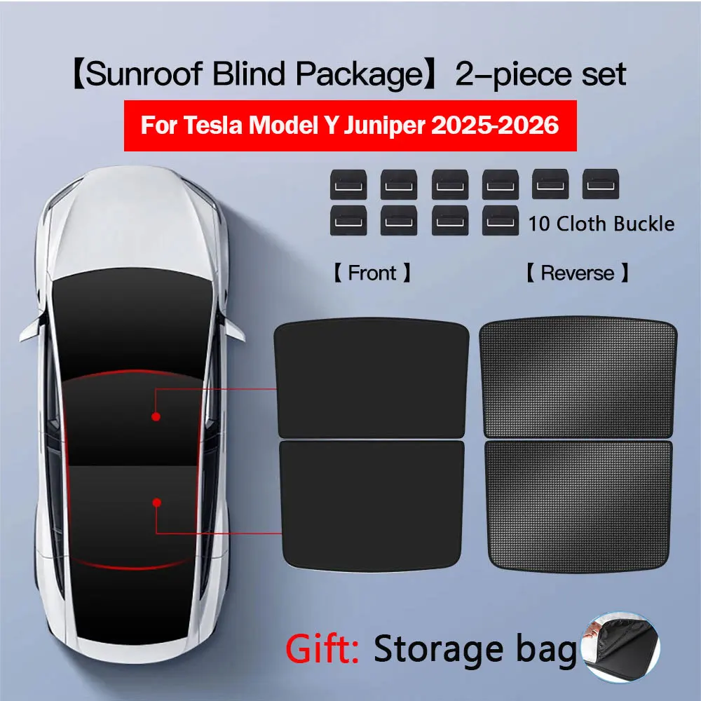 Zonneschermen voor Tesla Model 3 Highland Model Y 2017-2026 IJsdoek Gesp Zonwering Glas Voor Achter Zonnekap Dakraam Accessoire