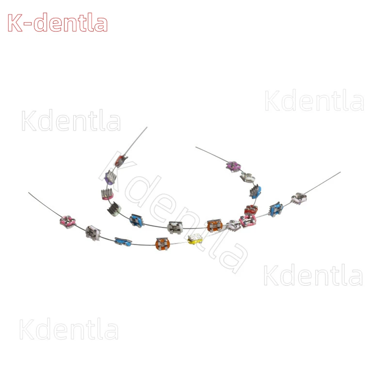 5 par kolorowych tymczasowych ozdób na zęby z metalowymi drutami wspornik metalowy i ligatury ortodontyczne opaski dekoracje dentystyczne