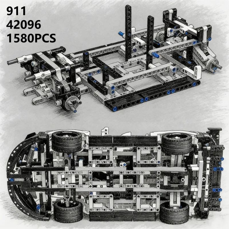 Blocos de construção 1:10 modelo de carro esportivo 42096 presentes de feriados 1580 peças montar tijolo brinquedos educativos para crianças