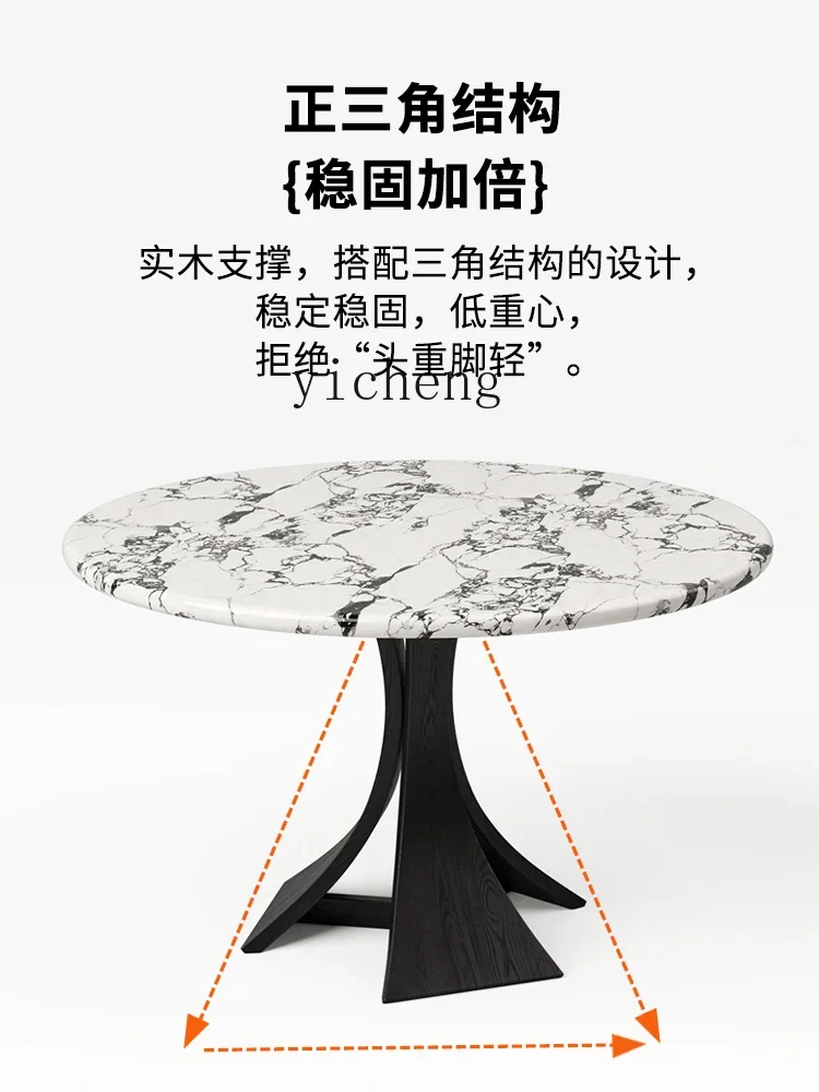 DSA marble dining table small apartment living room cream wind round medieval solid wood home home accessories