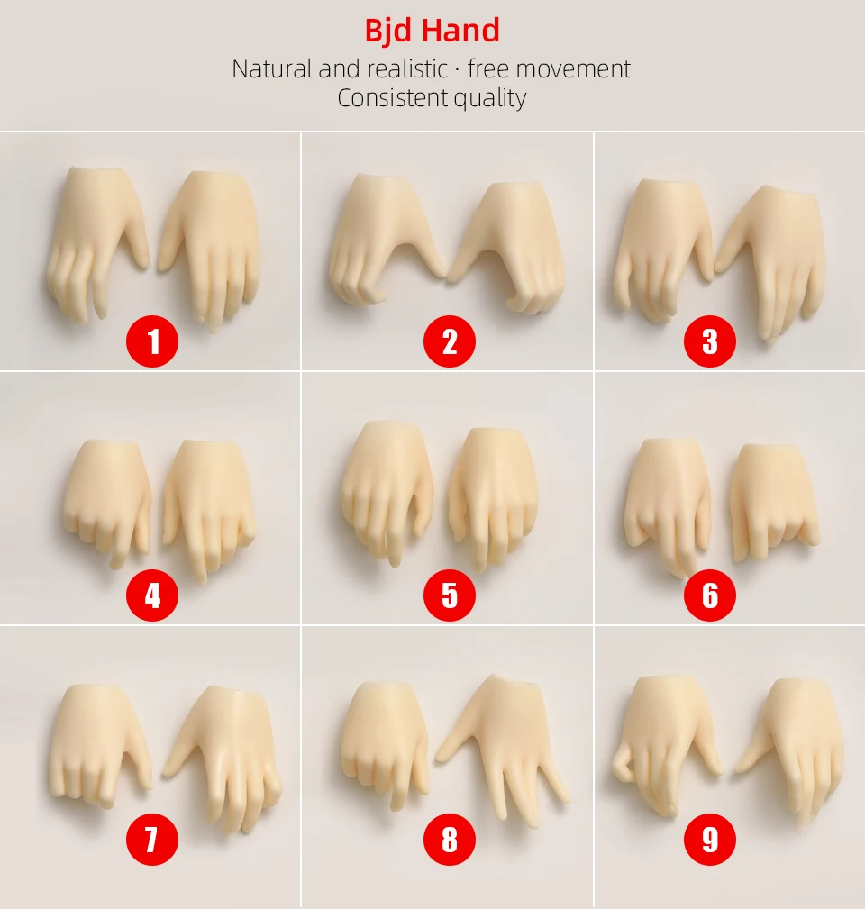 BJD Hands 1/4 Applies To The Hand Shape of The Minifee Resin Ball Jointed Doll Accessories Figures Toy