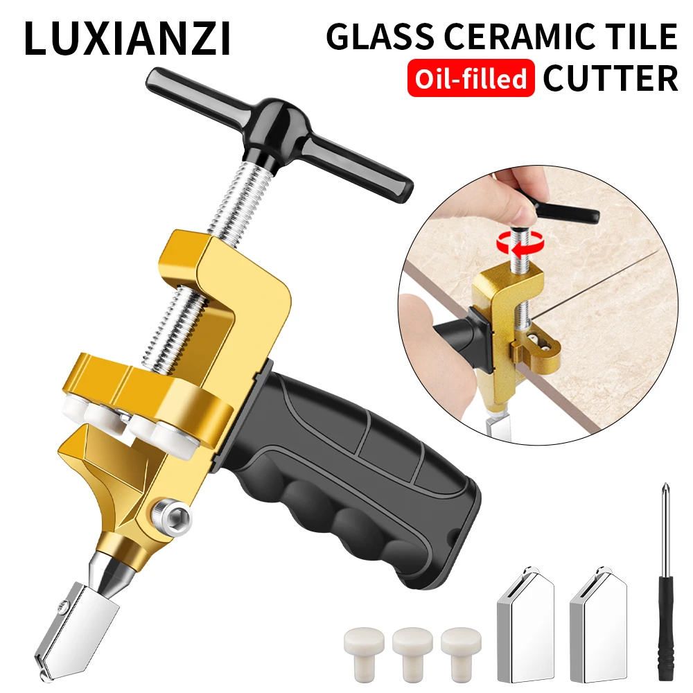 LUXIANZI 2 IN 1 Glass Ceramic Tile Cutter Knife Porcelain Cutting Machine Opener Breaker Tools Wheel Diamond Roller Cutter