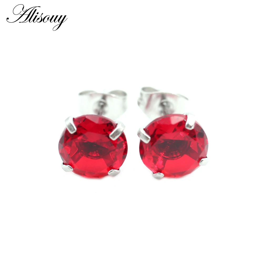 2pcs Gold Color CZ Crystal Ear Studs for Women