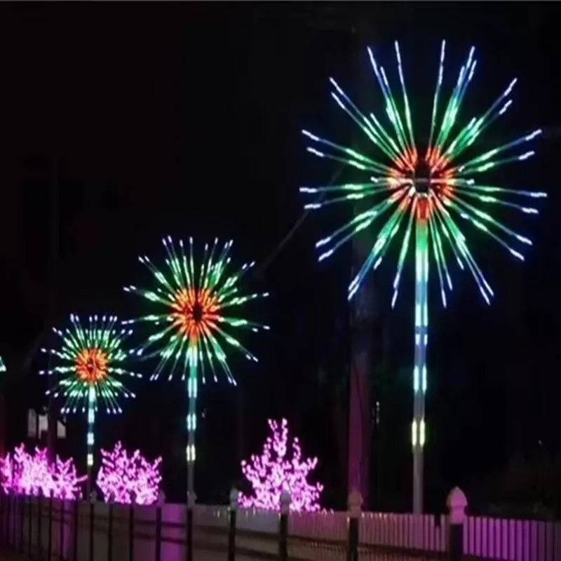 Led Firework Light Waterproof Christmas Xmas Tree Lamp Outdoor Garden Decoration Lawn Pathway Light For Patio Yard Party