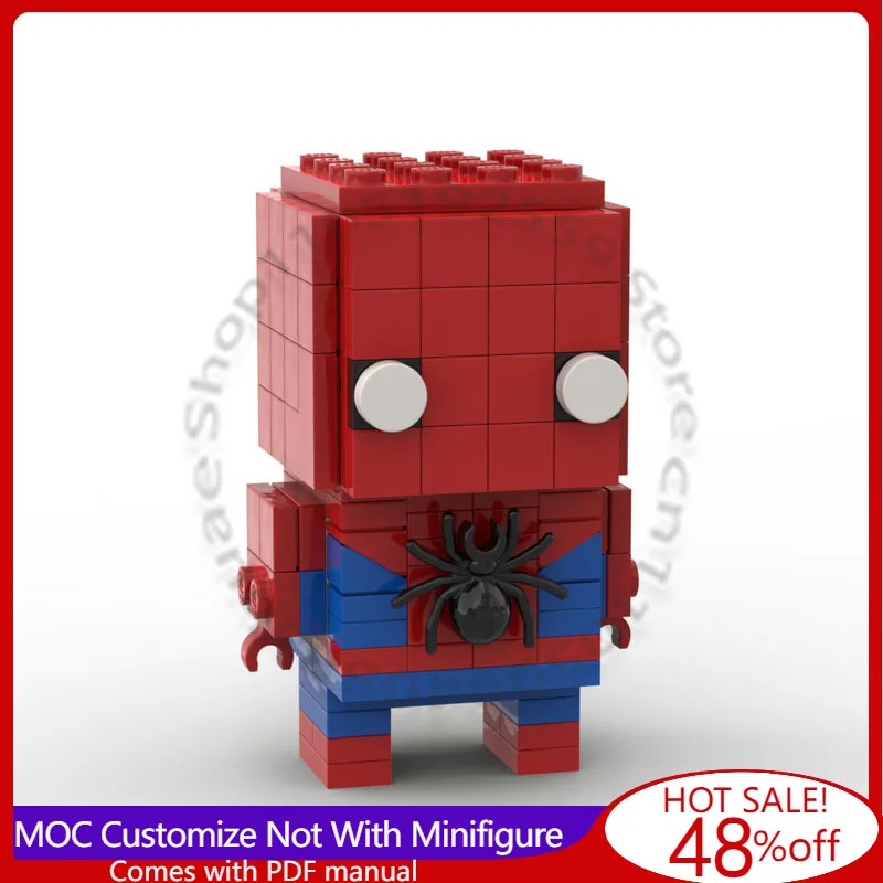 

166 деталей, популярная серия игровых персонажей, модульный конструктор MOC «Паук», кастомизируемая модель, креативная игрушка DIY, подарок на Рождество