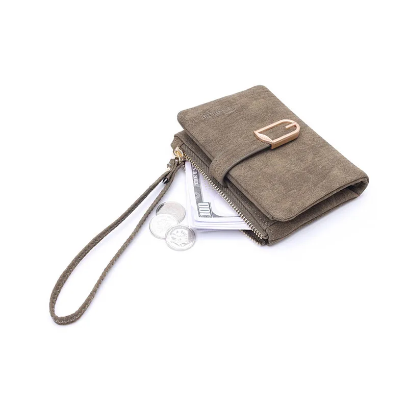 Fashion Zipper Wallets Buckle Coin Purse Hand Women's Short Wallet Bifold Multi-slot Card Holder