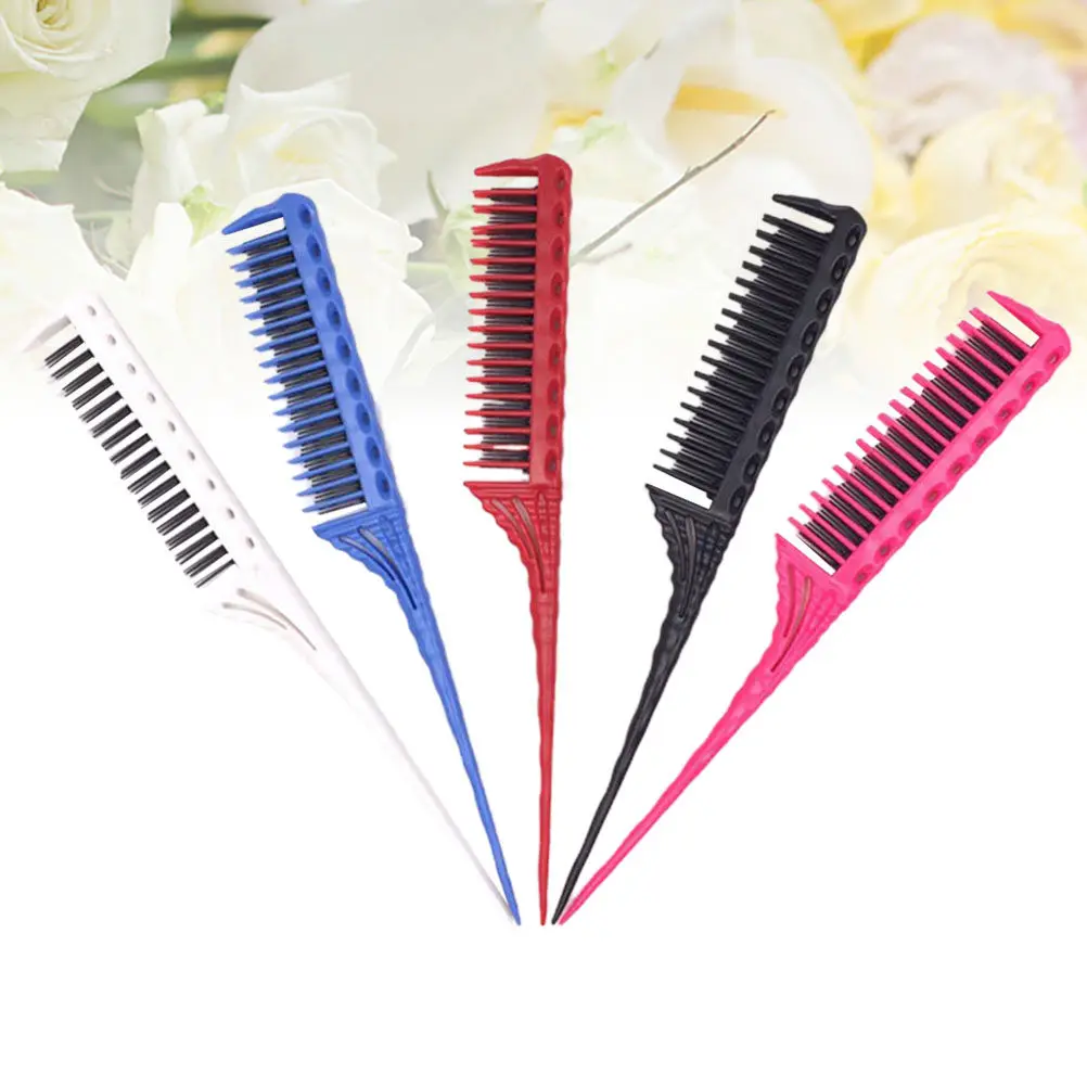 5Pcs Hairdressing Comb Dense Tooth Design for All Hair Types Removal Scalp Massage Blood Circulation Promotion Tool
