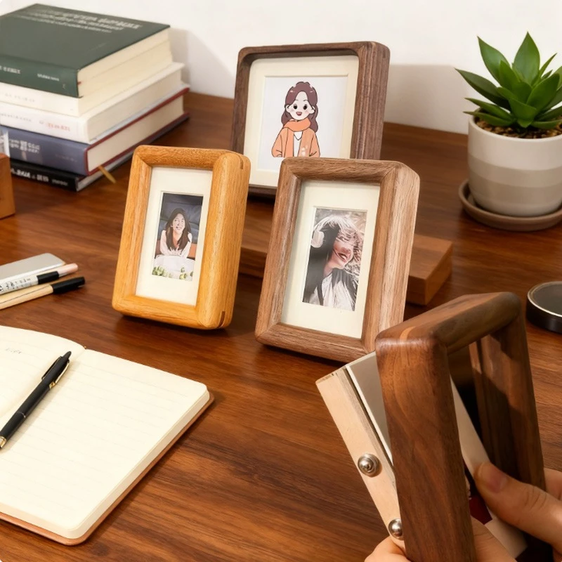 Black Walnut Solid Wood Photo Frame Magnetic Mortise Tenon Design Easy Replace Photo Living Room Photo Wall Art Painting Display