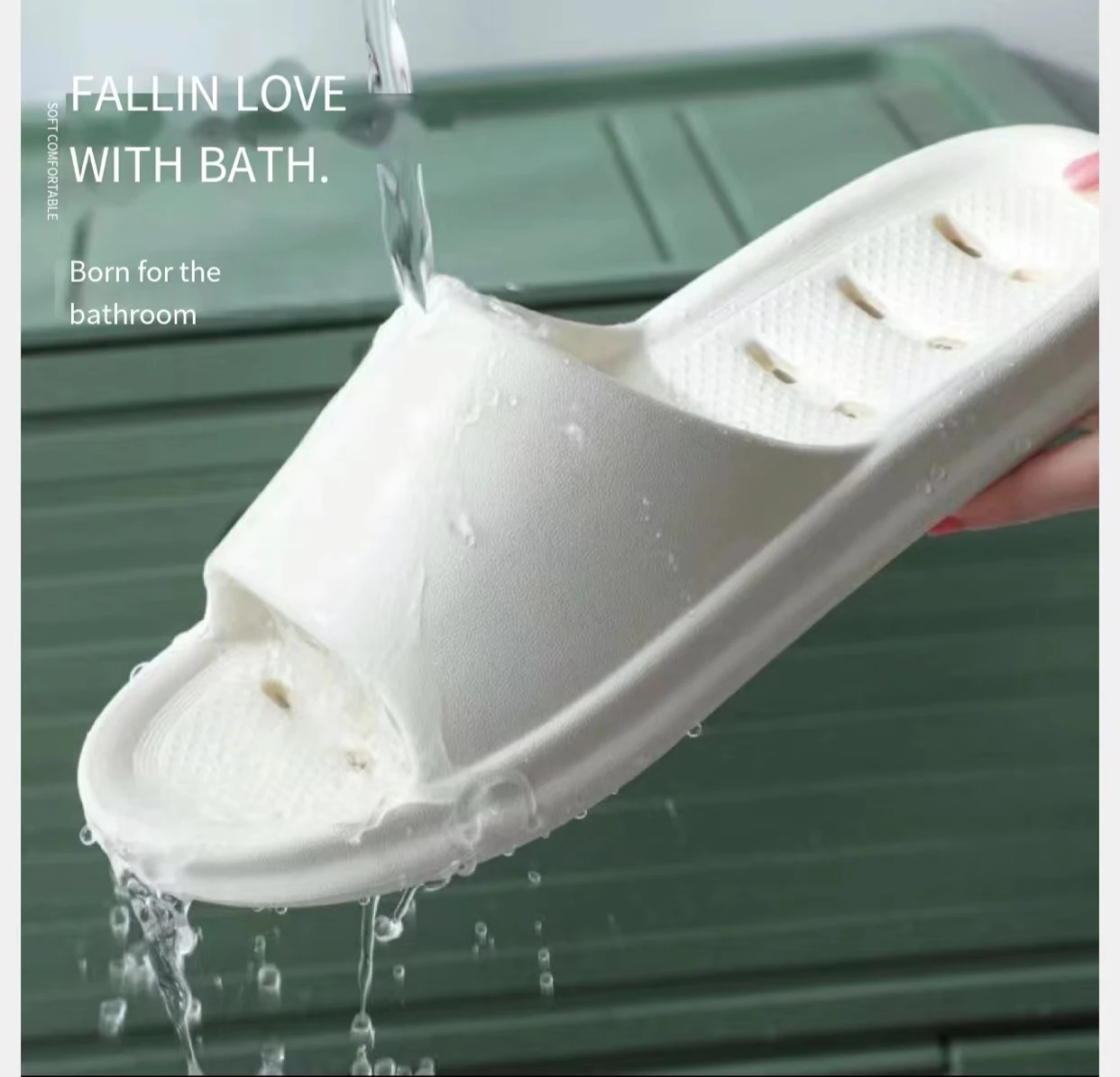 Bathroom Shower Slippers for Men Summer Thick Sole Anti slip and Leakage Slippers for Quick Drying Hollow out Hotel Couple Sanda