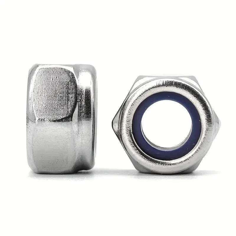 230 Buah Set Mur Kunci Baja Tahan Karat Sisipan Nilon Mur Hex M3 M4 M5 M6 M8 Mur Pengunci Nylock Pengunci Otomatis Segi Enam