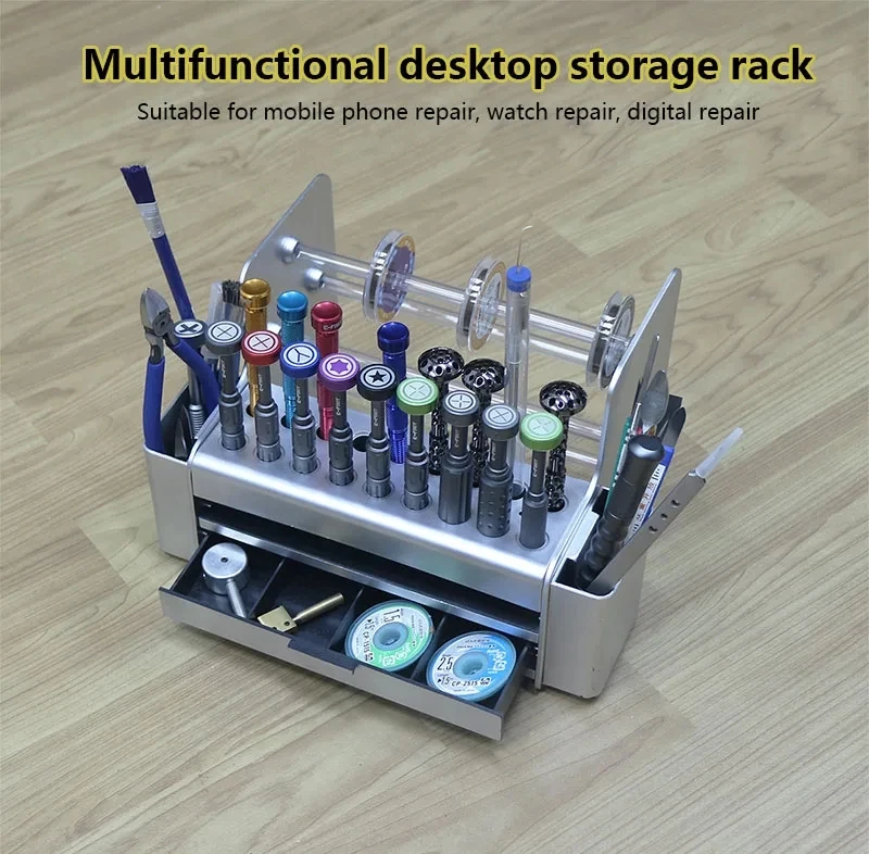 Multifunctional Organizer Storage Box Tweezers Screwdriver Tools Holder for Phone Repair Tools