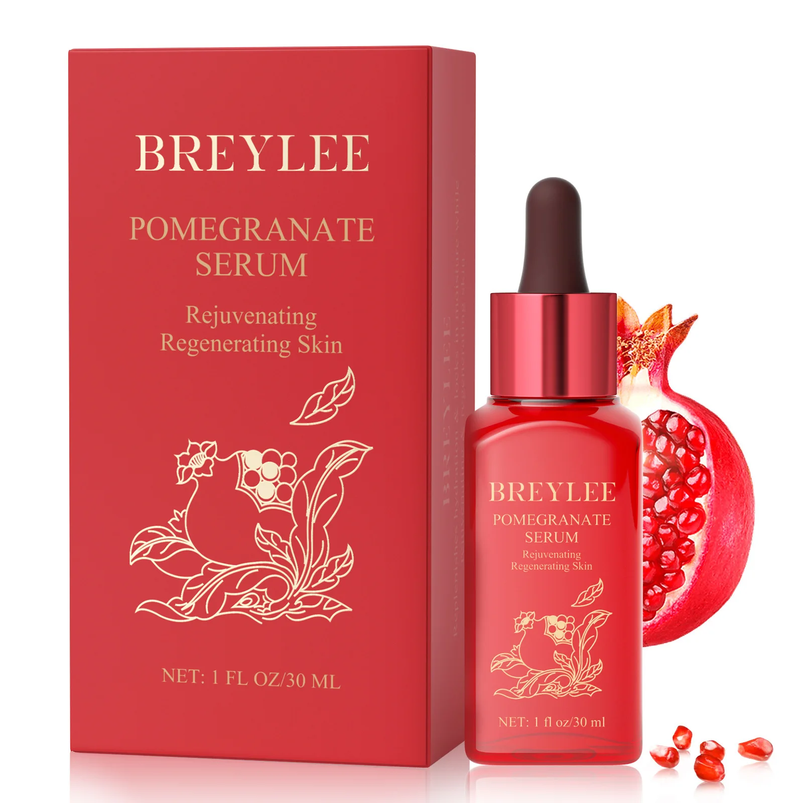 BREYLEE Red Pomegranate Woman Beauty Face Care Serum Facial Moisturizing Nourish Brighten Essence Face Anti-Aging