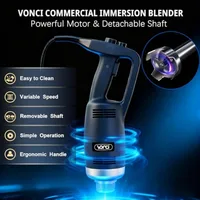 Commercial immersion blender for restaurant kitchen use, SUS 304 stainless steel shaft, silver, 500W power with variable speed 2