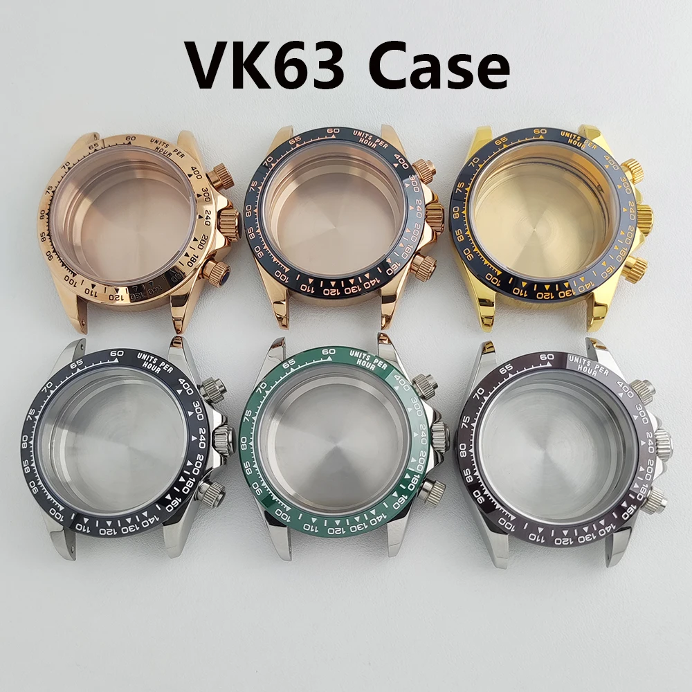 

39mm VK63 case Watch case men's chronograph quartz watch suitable for VK63 movement watch accessories