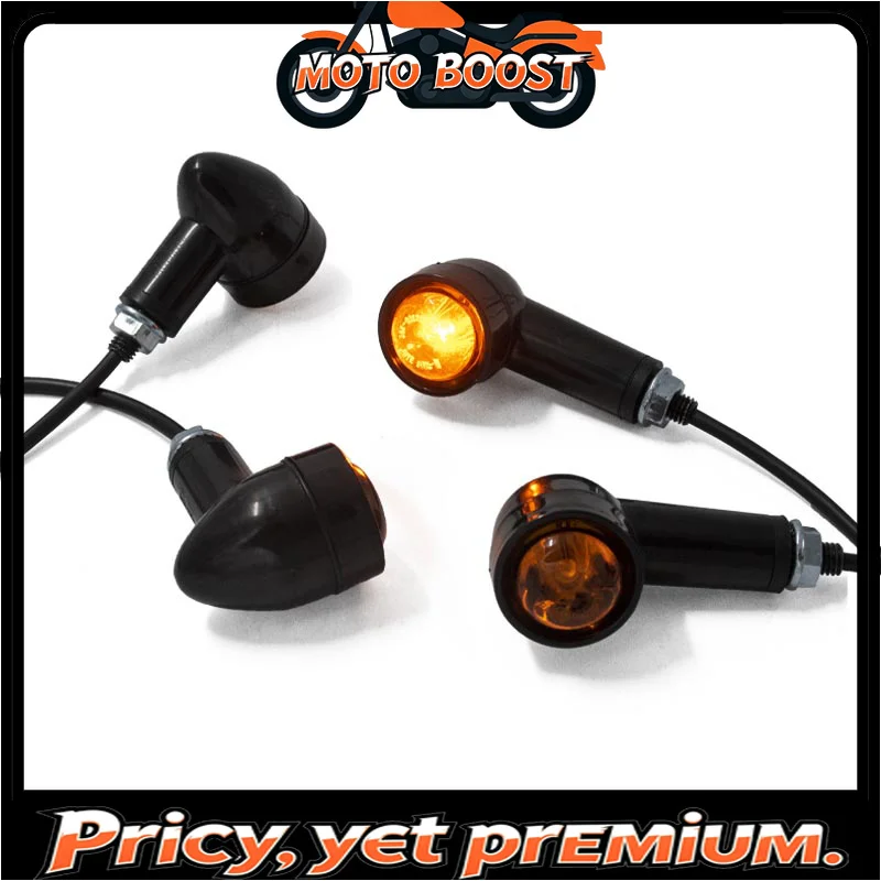 Universal Vintage Classic Motorcycle Customize LED Turn Signal Light Cornering Steering Lamp Direction Indicator