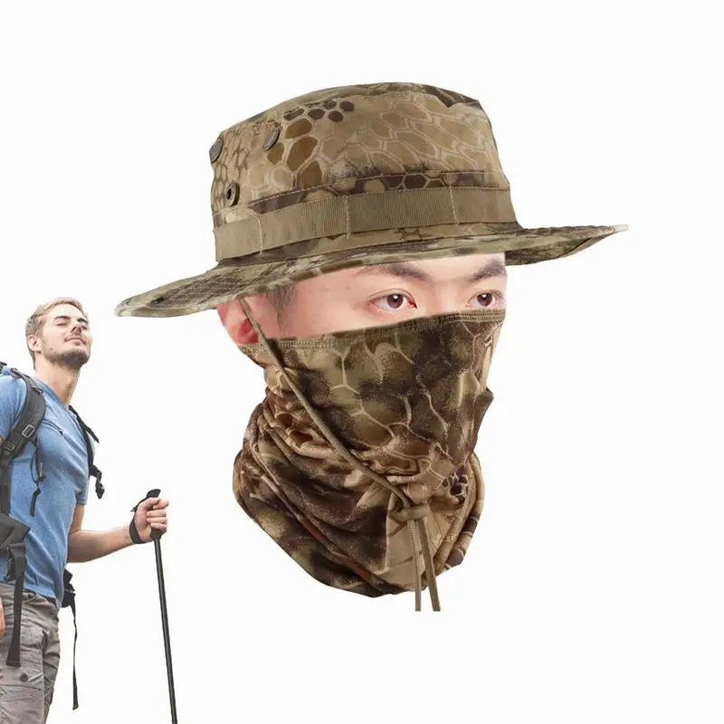 Boonie Hat With Neck Flap Mens Sun Hat With Neck Protection Adjustable Sun Protection Breathable Camouflage Summer Mens Sun Hat