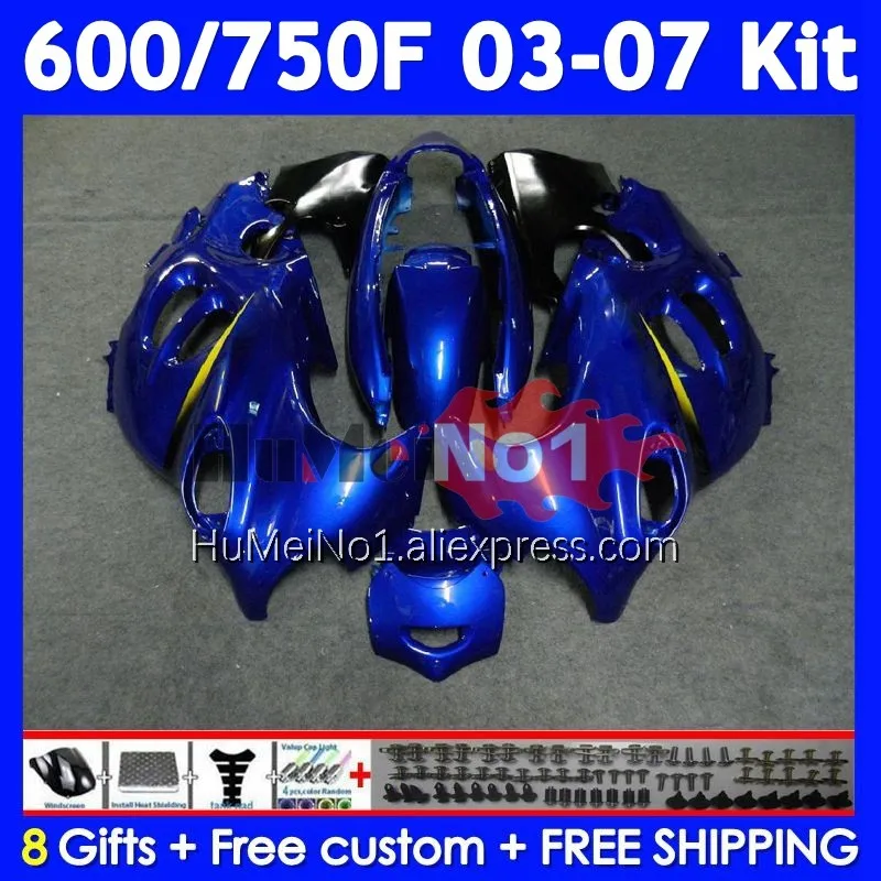 Glossy blue Kit For SUZUKI KATANA GSXF600 GSXF 600 750 115No.23 GSXF750 03 04 05 06 07 GSX600F 2003 2004 2005 2006 2007 Fairing