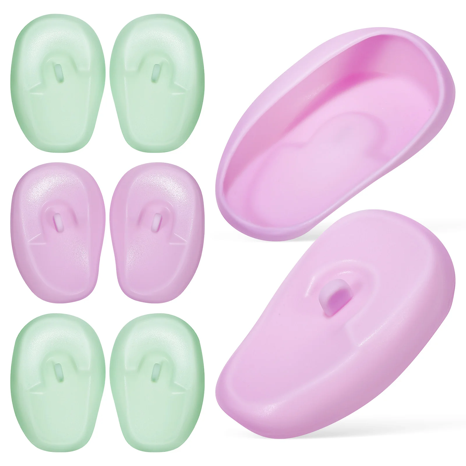 

Ear Silicone Hair Dyeing Hairdressing Covers Caps Protectors For Dryer Heat