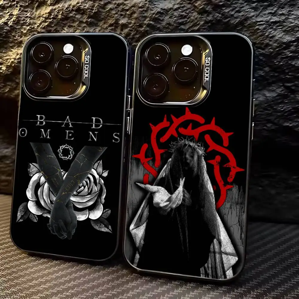 

B-Bad Omens Music Band Phone Case For iPhone 17,16,15,14,13,12,11 Plus,Pro Max,XS,Colorful Silver Black Cover