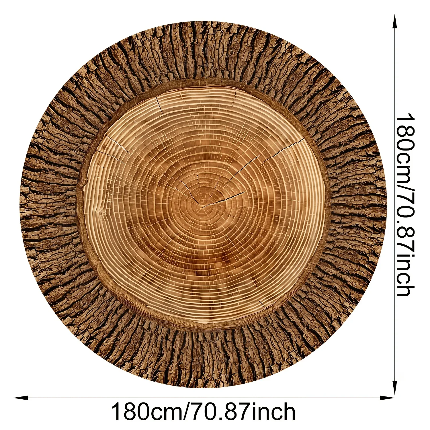 One-piece wood-grain round tablecloth, country-style polyester tablecloth, western brown tablecloth