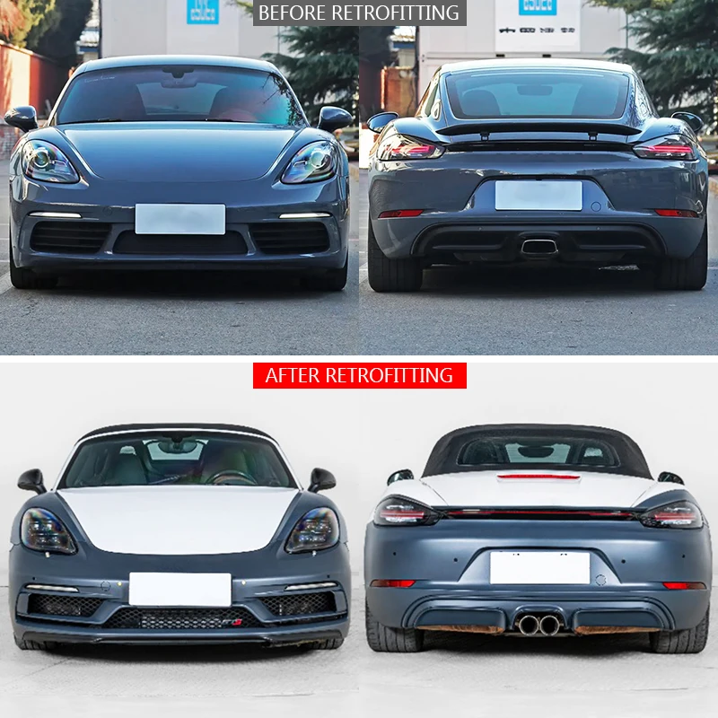 2012-2016 981 Old To New Facelift Kit Upgrade To 718 Boxster GTS Edition Front Rear Bumper PartsOld To New Facelift Body Kit